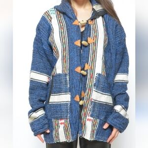Vintage 90s Colorful Button Pocket Bohemian Jacket - Size L/XL